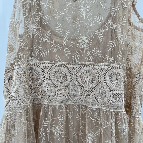 Sundance Faythe Dress Maxi Mesh Floral Long Sleeveless Petite Size PL $268 - Picture 10 of 14